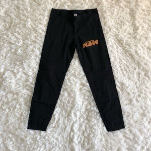 KTM Racing women’s black leggings with orange logo sz x-large runs small though